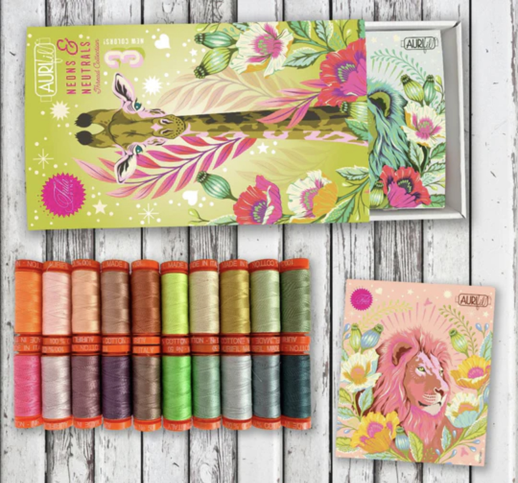 Tula Pink Neons & Neutrals Aurifil small thread set - limited edition - Image 2