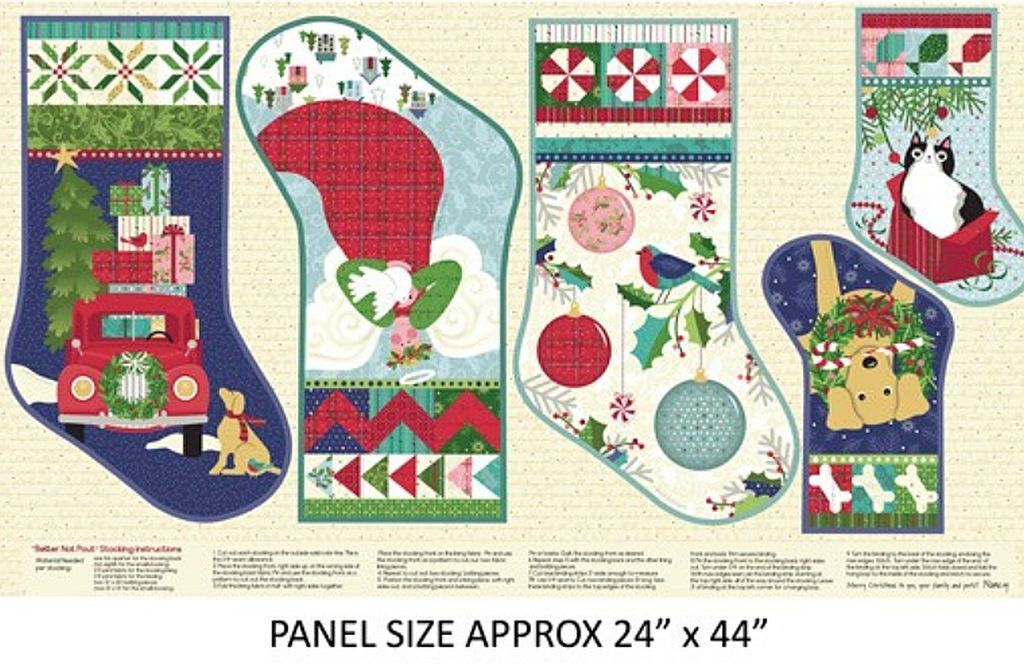 Nancy Halvorsen Better Not Pout Christmas Stocking Panel (5)