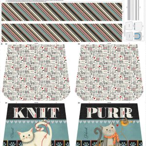 Knit One, Purr Two bag panel