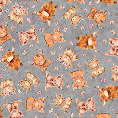 Cuties 2 Highland Cows on Grey