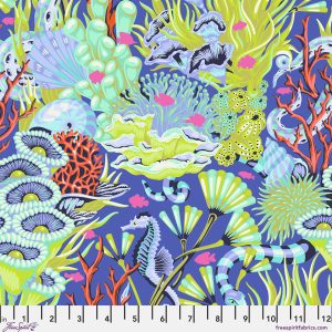 Tula Pink Floral Reef Reef What You Sew - Marine PWTP264.Marine