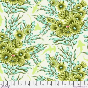Tula Pink Floral Reef Shadow Sharks - Seagrass PWTP267.Seagrass
