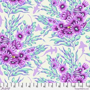 Tula Pink Floral Reef Shadow Sharks - Ultraviolet PWTP267.Ultraviolet