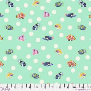 Tula Pink Floral Reef School Crossing - Seafoam PWTP268.Seafoam