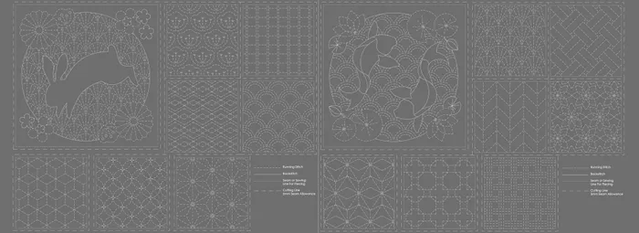 Devonstone Sashiko Stitchery Panel Steel