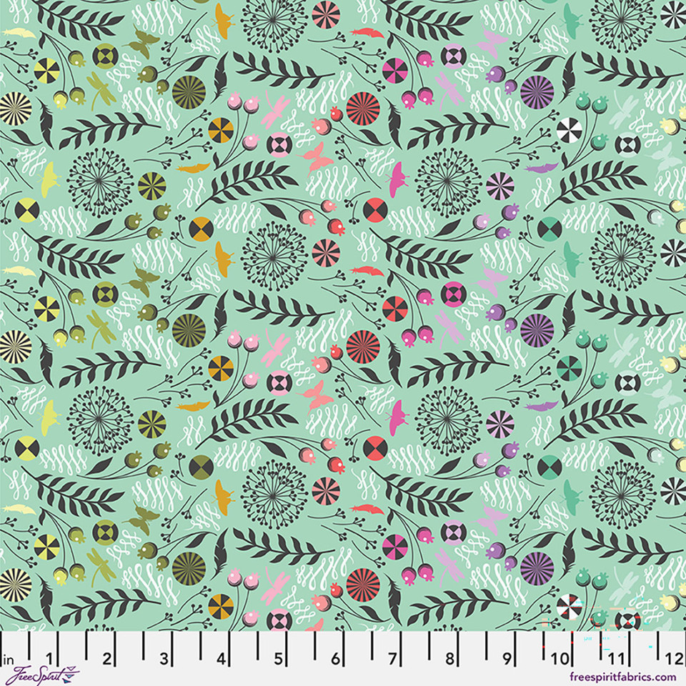 Tula Pink Prince Charming Deja Vu - Dandelions sweet mint PWTP279.SWEETMINT