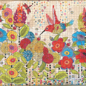 Humming Bird collage pattern by Laura Heine